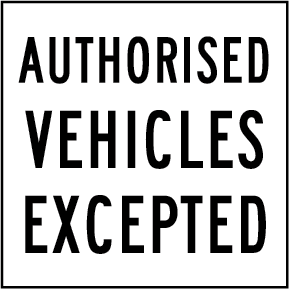 Authorised vehicles excepted | MMS-REG-10