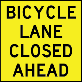 Bicycle lane closed ahead | MMS-ADV-93