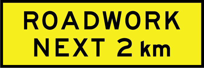 Roadwork next 2 km | T1-24