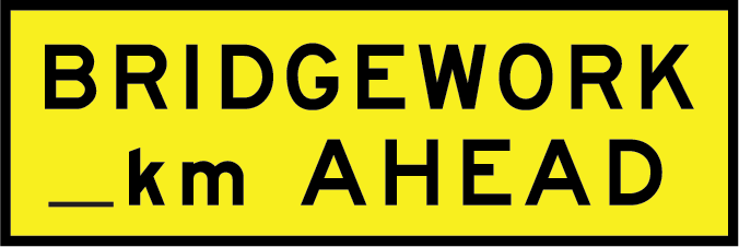 Bridgework km ahead | T1-29