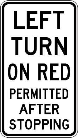 Left Turn On Red Permitted After Stopping | R2-20