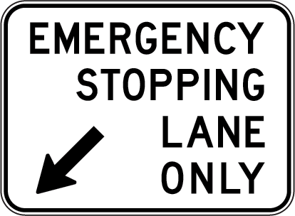 Emergency Stopping Lane Only (L) | R5-58(L)