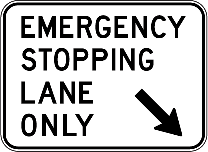 Emergency Stopping Lane Only (R) | R5-58(R)