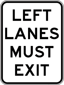 Left Lanes Must Exit | MR-RV-3