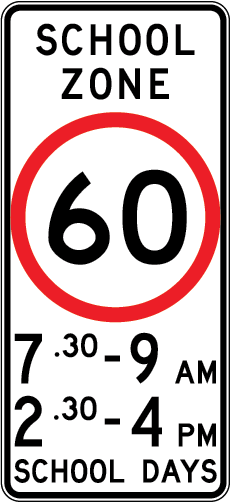 School Zone Sign - 60 km/h | MR-RS-9