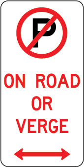 No Parking On Road Or Verge | MR-RPK-18
