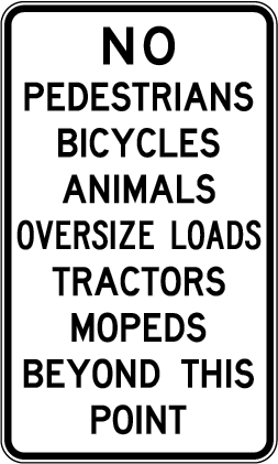 Classes Of Traffic Prohibition | MR-RM-21