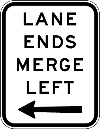 Lane Ends Merge Left | MR-GT-2
