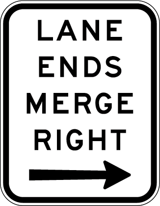 Lane Ends Merge Right | MR-GT-4